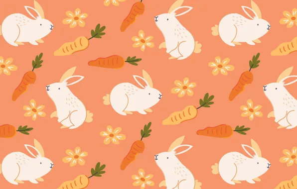 Flowers, texture, rabbit, Christmas, Easter, rabbits, New year, rabbits