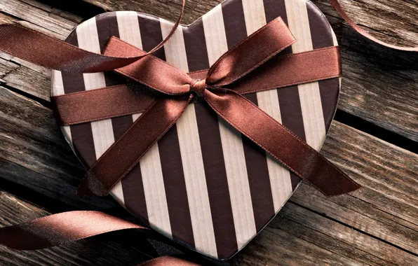 Holiday, gift, tape, hearts, bow, Valentine's day