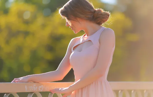 Summer, girl, dress, profile