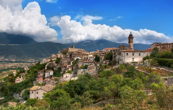 Mountains, home, Italy, town, Italy