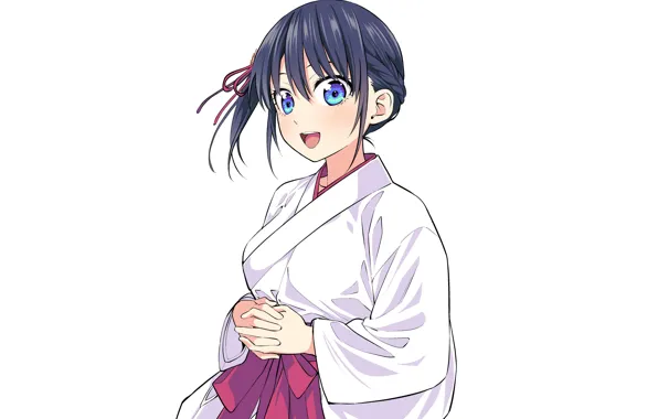 Anime, white background, kimono, beautiful girl, Character, Nagisa Minase, Kanojo mo Kanojo