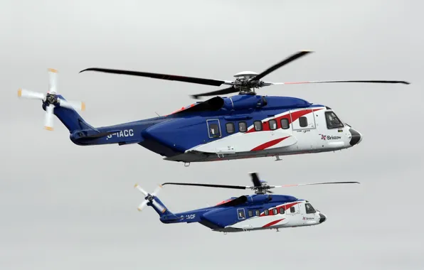 Picture helicopter, twin-engine, transport, four, Sikorsky S-92