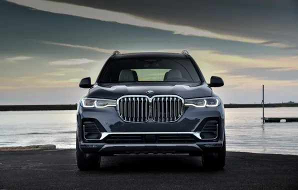 Picture BMW, 2018, on the shore, crossover, SUV, 2019, BMW X7, X7