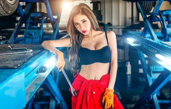 Girl, work, Asian