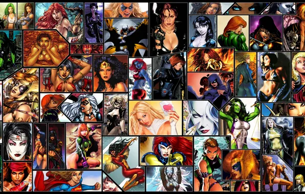 Girls, DC Comics, Marvel, Superheroes, Marvell