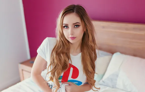 Picture girl, sexy, blouse, long hair, beautiful, model, pretty, face