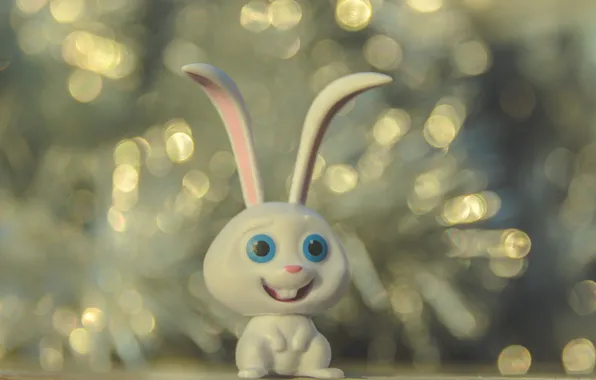 Smile, background, toy, Bunny