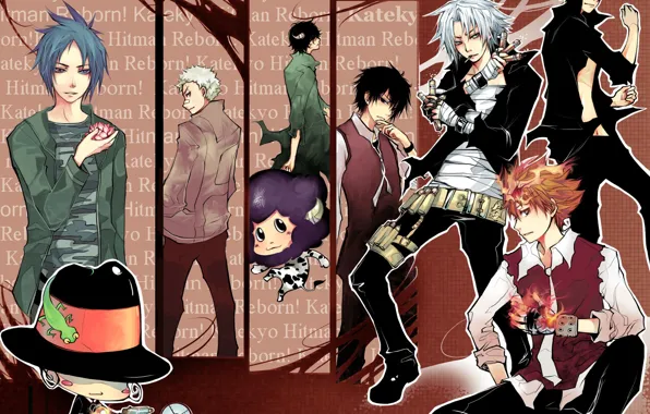Collage, guys, Katekyo Hitman Reborn, Reborn, Teacher mafia Reborn