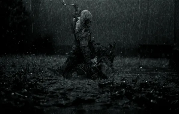 Picture rain, dark, killer, rain, creed, assassins, assassin, the creed of the assassins