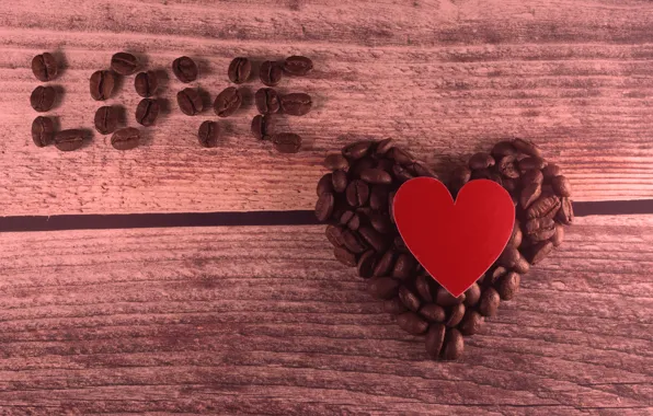Love, heart, coffee, grain, love, heart, romantic, valentines
