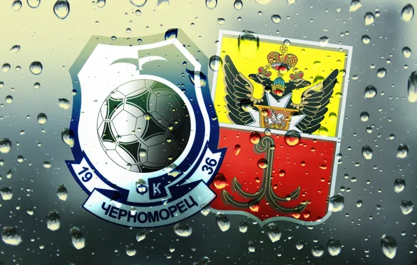 Drops, Glass, Black, Blue, Sport, Logo, Football, Background