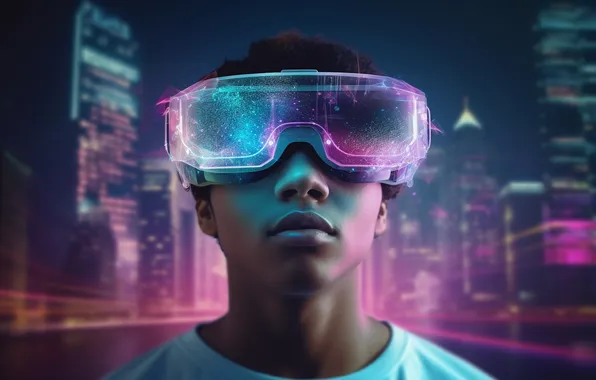 Night, face, the city, boy, megapolis, Negro, African American, black