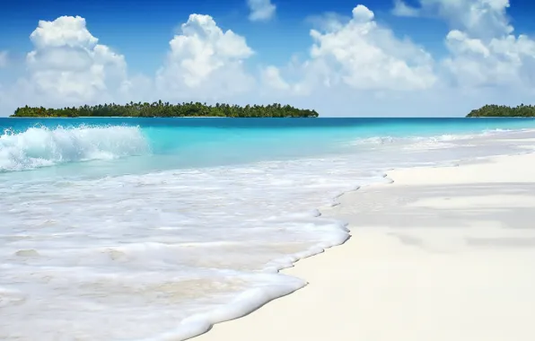 Picture sand, sea, beach, the sky, palm trees, island