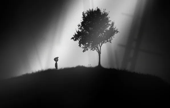 Game, game, tree, limbo, wood, lonely, lonely, limbo