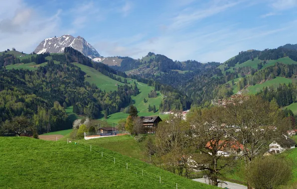 Picture landscape, mountains, nature, Switzerland, Gruyere, Moleson