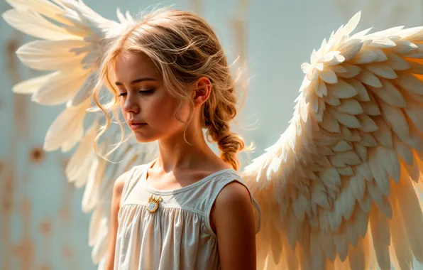 Picture Cute, Cute Girl, Fairy, AI art, Angel wings, Cute child