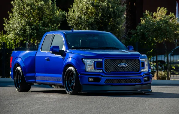 Ford, Blue, Front, F-150, Pickup, SuperCab, Ford F-150, 4×2
