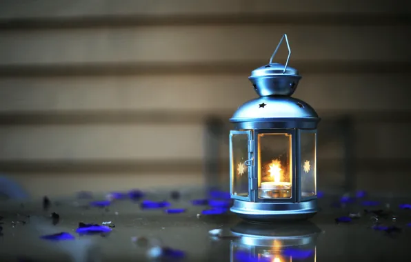 Picture background, fire, blue, widescreen, Wallpaper, mood, lantern, wallpaper