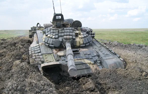 Picture field, grass, tank, Russia, t-72 b