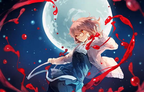 Girl, anime, art, kyoukai no kanata, mirai kuriyama, koyuiko