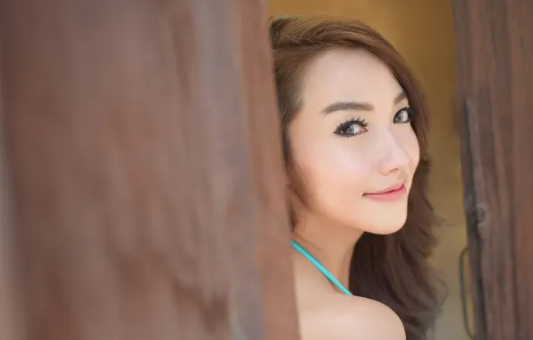 Girl, face, smile, background