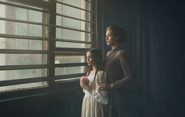 Girl, girl, braids, dresses, Since Levchenko