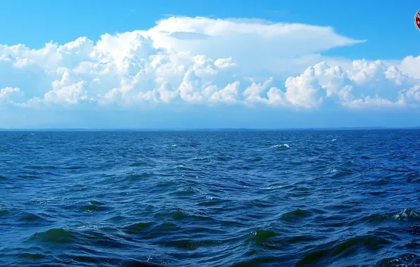 Picture wave, the sky, water, clouds