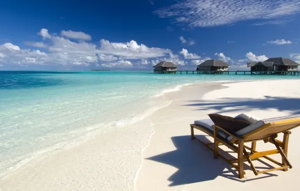 Sand, beach, the ocean, chaise, Bungalow
