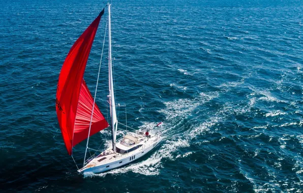 The way, movement, the ocean, the wind, top, sail, sailing yacht, 55-foot sailboat