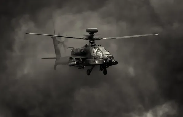 Picture flight, smoke, helicopter, Apache, shock, AH-64, main, "Apache"