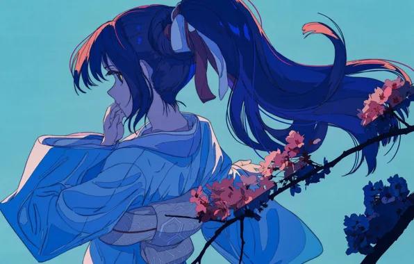 Background, girl, yukata