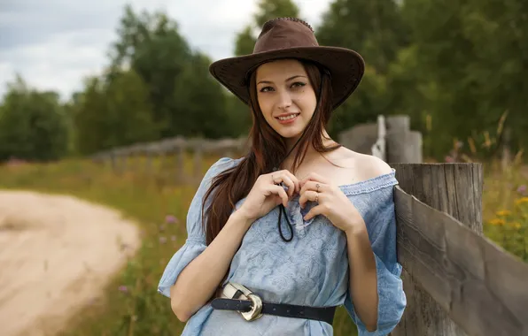 Pose, smile, model, hat, beauty, model, beauty, pose