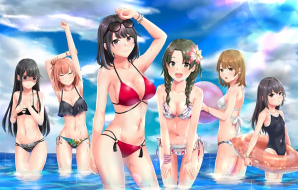 Sea, Girls, Summer, Swimwear, Oregairu