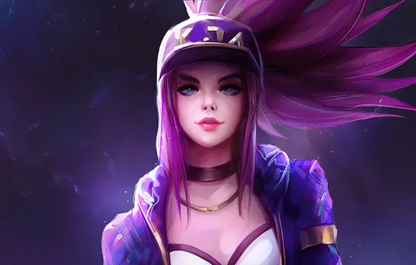 Look, the game, game, baseball cap, beautiful girl, Akali, League of Legends, LOL