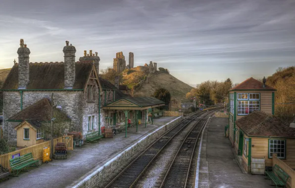 England, Home, The city, Corfe Castle Station, Railroad