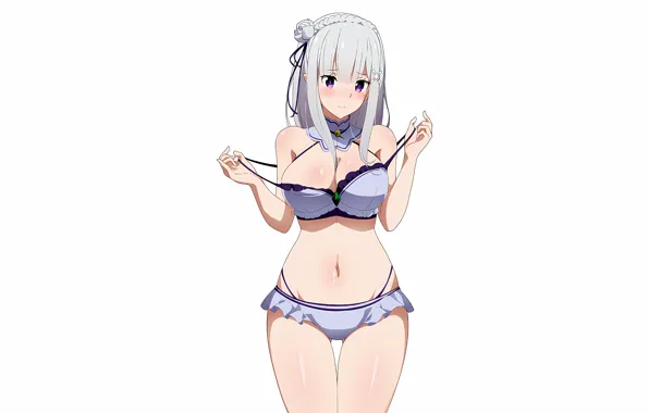 Girl, sexy, cleavage, long hair, boobs, anime, beautiful, purple eyes