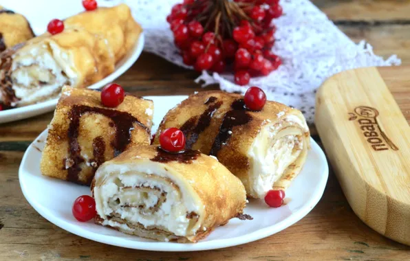 Chocolate, pancakes, cheese, Kalina