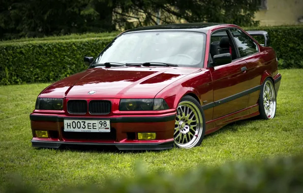 Tuning, bmw, BMW, red, stance, E36