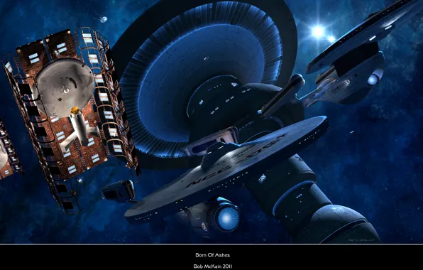Wallpaper spaceships, born of ashes, Spacestation