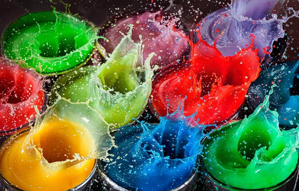 Picture squirt, paint, splash, High speed photography