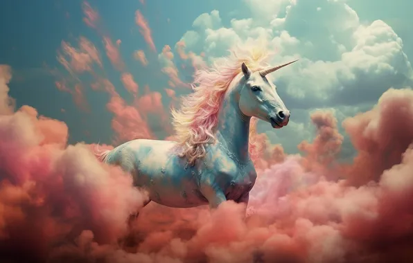 The sky, look, face, clouds, nature, pose, horse, horse