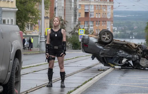 Picture machine, auto, crash, the city, street, rails, figure, Zoya Berber