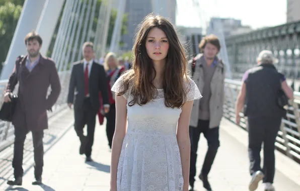 Look, bridge, movement, people, model, the crowd, dress, is