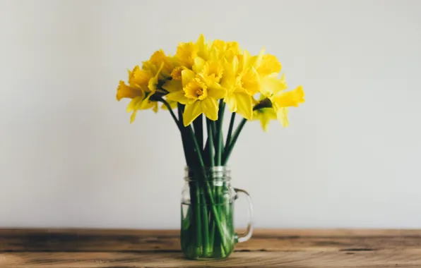 Picture flowers, yellow, bouquet, daffodils