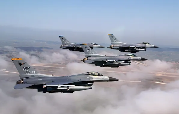 Picture flight, earth, aircraft, F-16