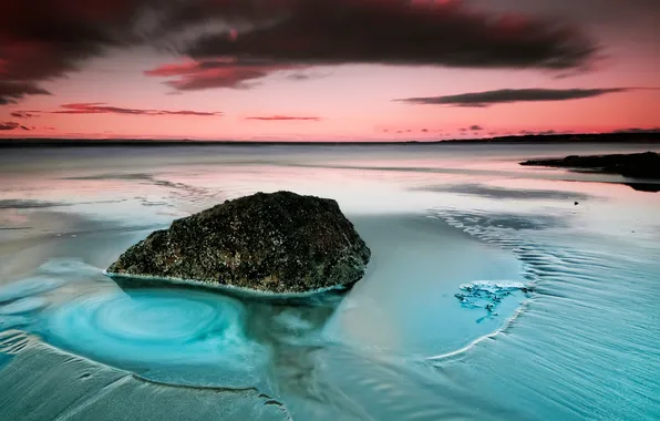 Picture sea, beach, the sky, morning, marmalade, stone