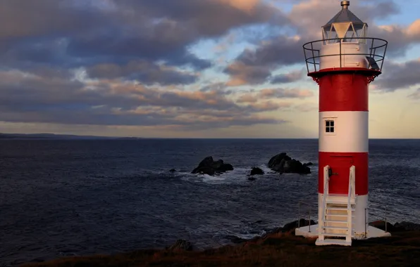 Picture rocks, coast, lighthouse, Canada, Canada, The Atlantic ocean, Atlantic Ocean, Newfoundland and Labrador