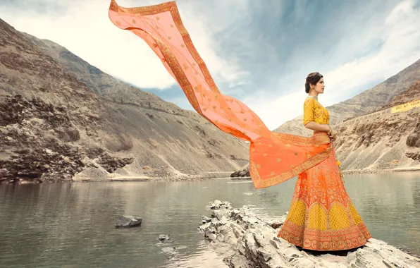 Girl, fashion, beautiful, model, brunette, pose, indian, makeup