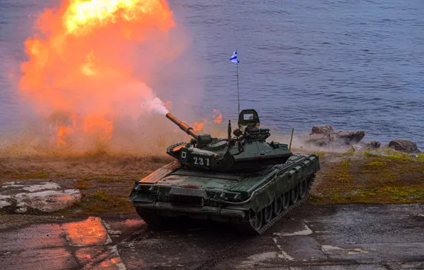 Tank, shooting, T-80БВМ