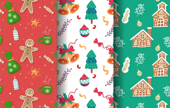 Background, holiday, toys, new year, texture, gingerbread